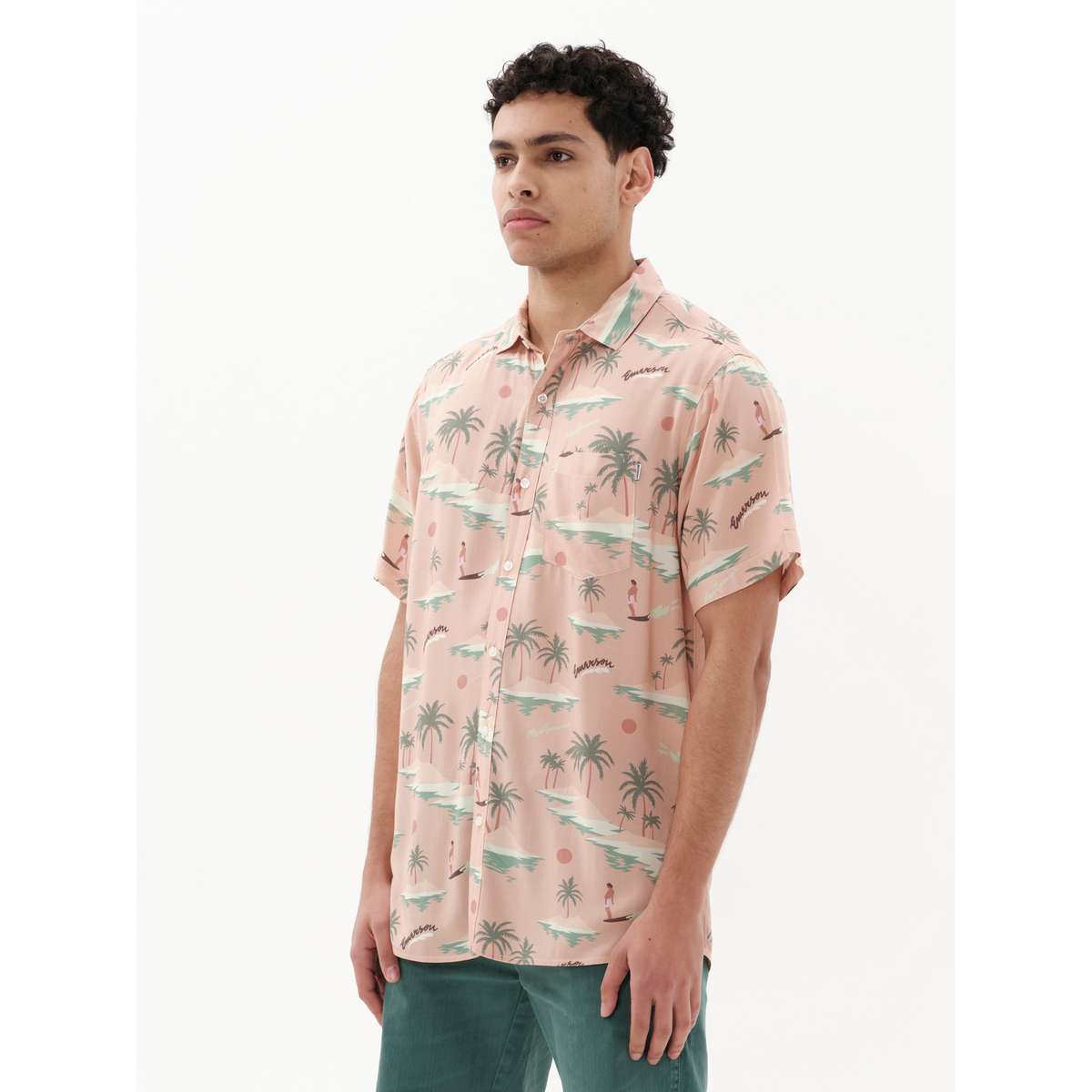 EMERSON MEN’S REGULAR FIT VISCOSE ΚΟΝΤΟΜΑΝΙΚΟ ΠΟΥΚΑΜΙΣΟ ΜΕ ΜΟΤΙΒΟ
