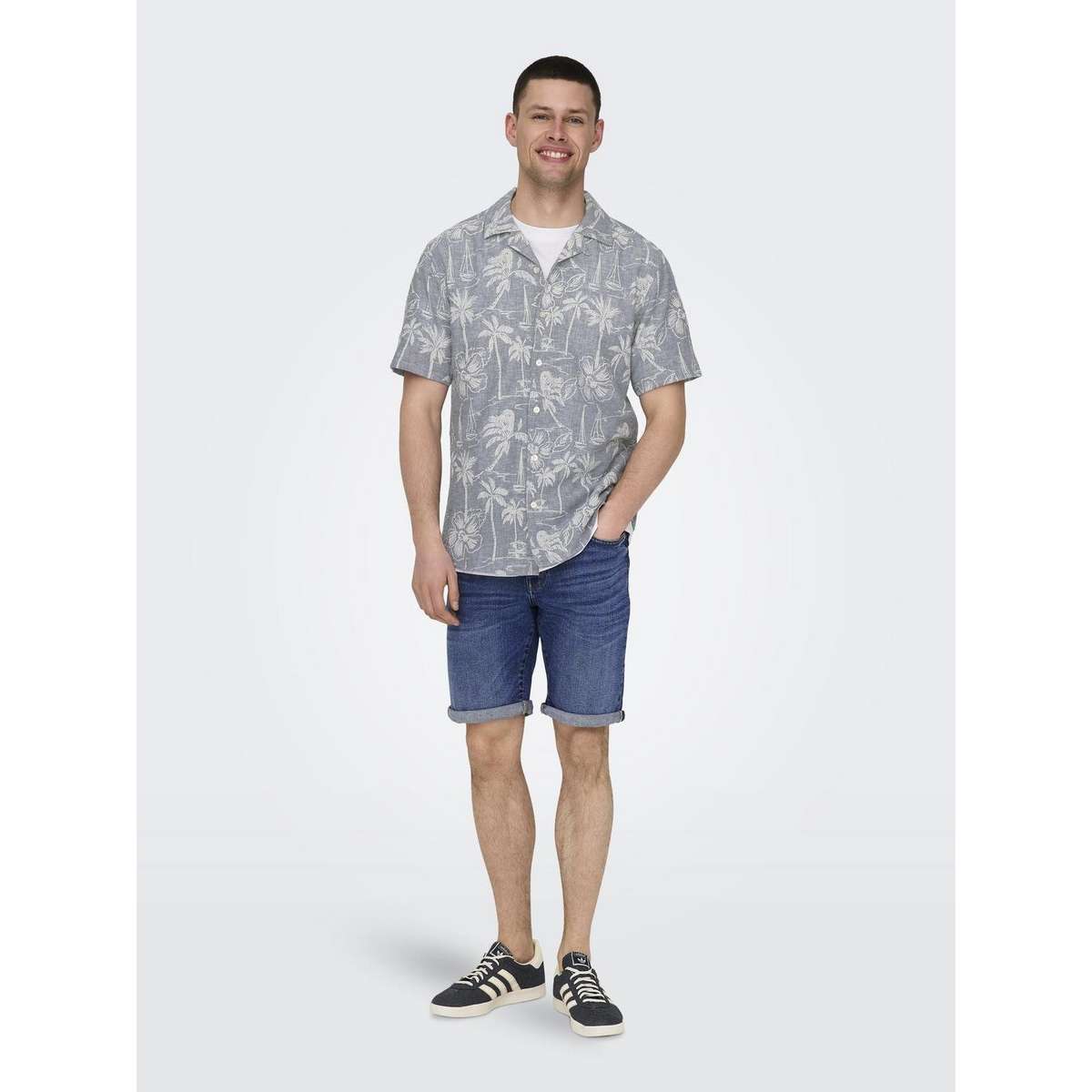 ONLY & SONS MEN΄S SLIM FIT JEANS SHORTS 22028773 DARK BLUE DENIM