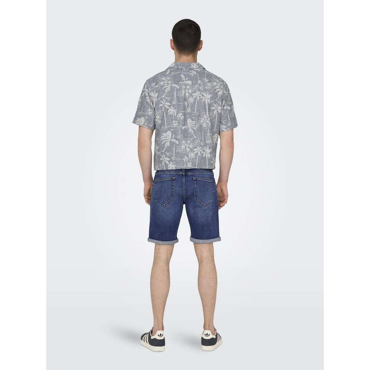 ONLY & SONS MEN΄S SLIM FIT JEANS SHORTS 22028773 DARK BLUE DENIM
