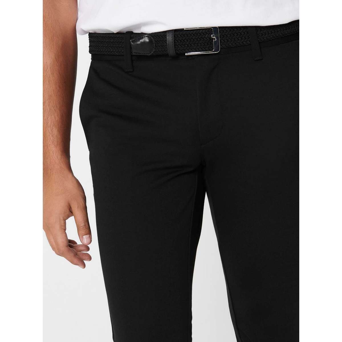 ONLY & SONS SLIM FIT PANT ONSMARK CHINOS 22010209 BLACK - Μαύρο - W33 L32