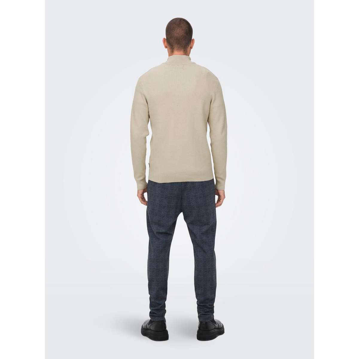 ONLY & SONS MEN΄S REGULAR FIT COTTON HALF ZIP KNIT 22023210 SILVER LINING