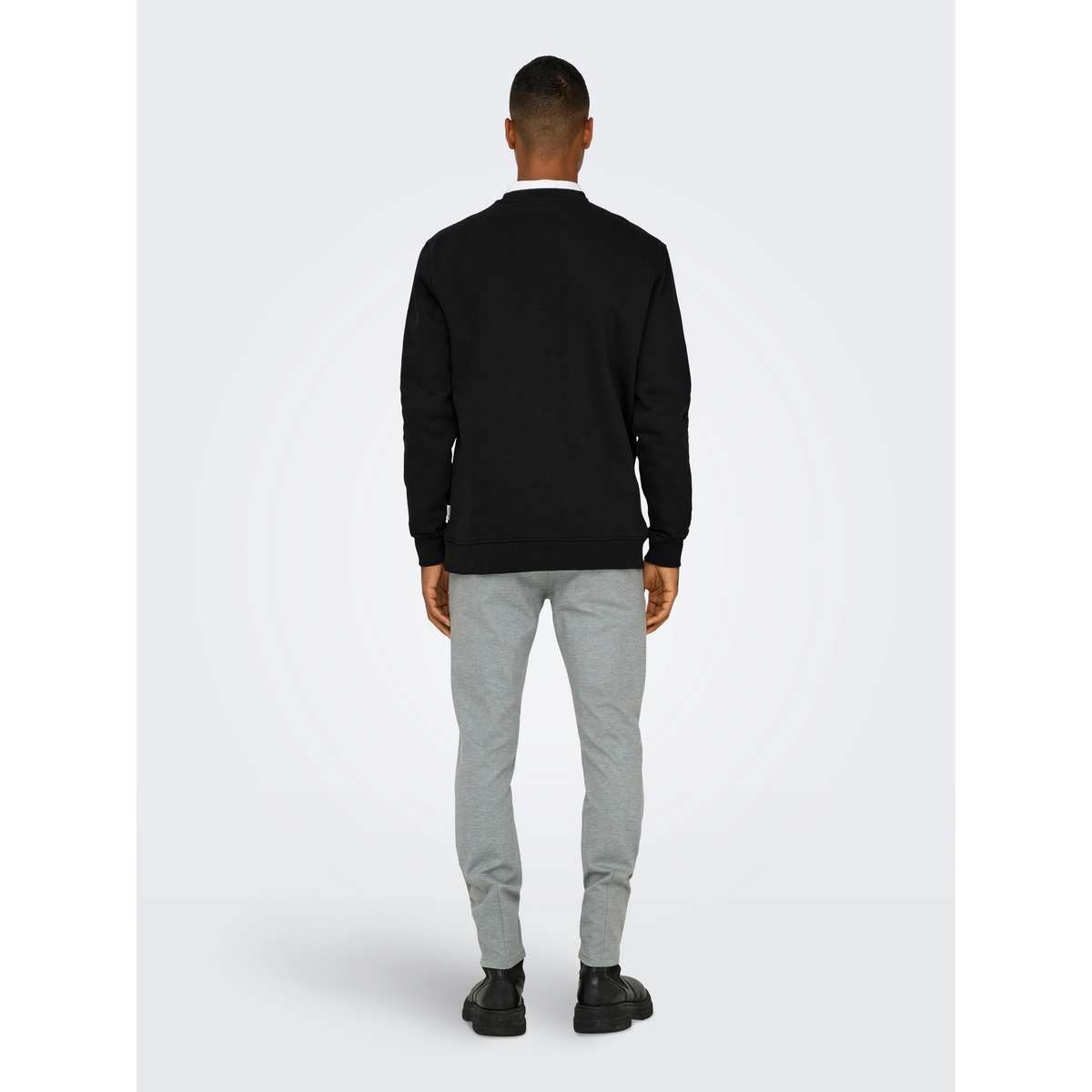 ONLY & SONS MEN΄S REGULAR FIT COTTON AUTHENTIC CREW NECK SWEAT 22030923 BLACK