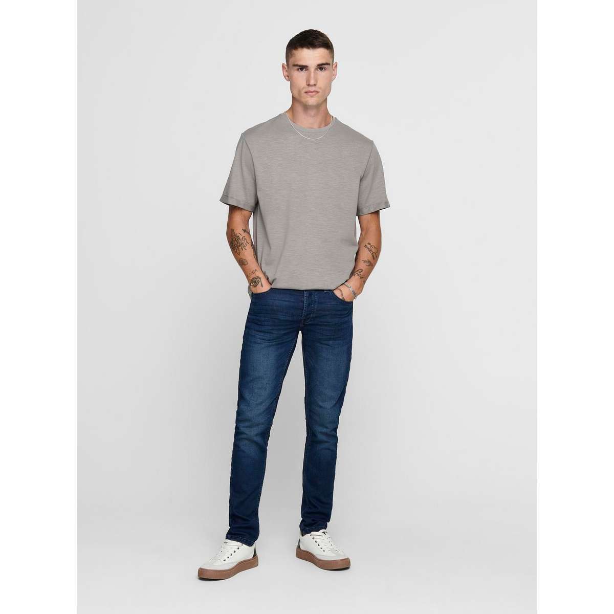 ONLY & SONS MEN΄S SLIM FIT COTTON JEANS 22010431 BLUE - Μπλε - W33 L34