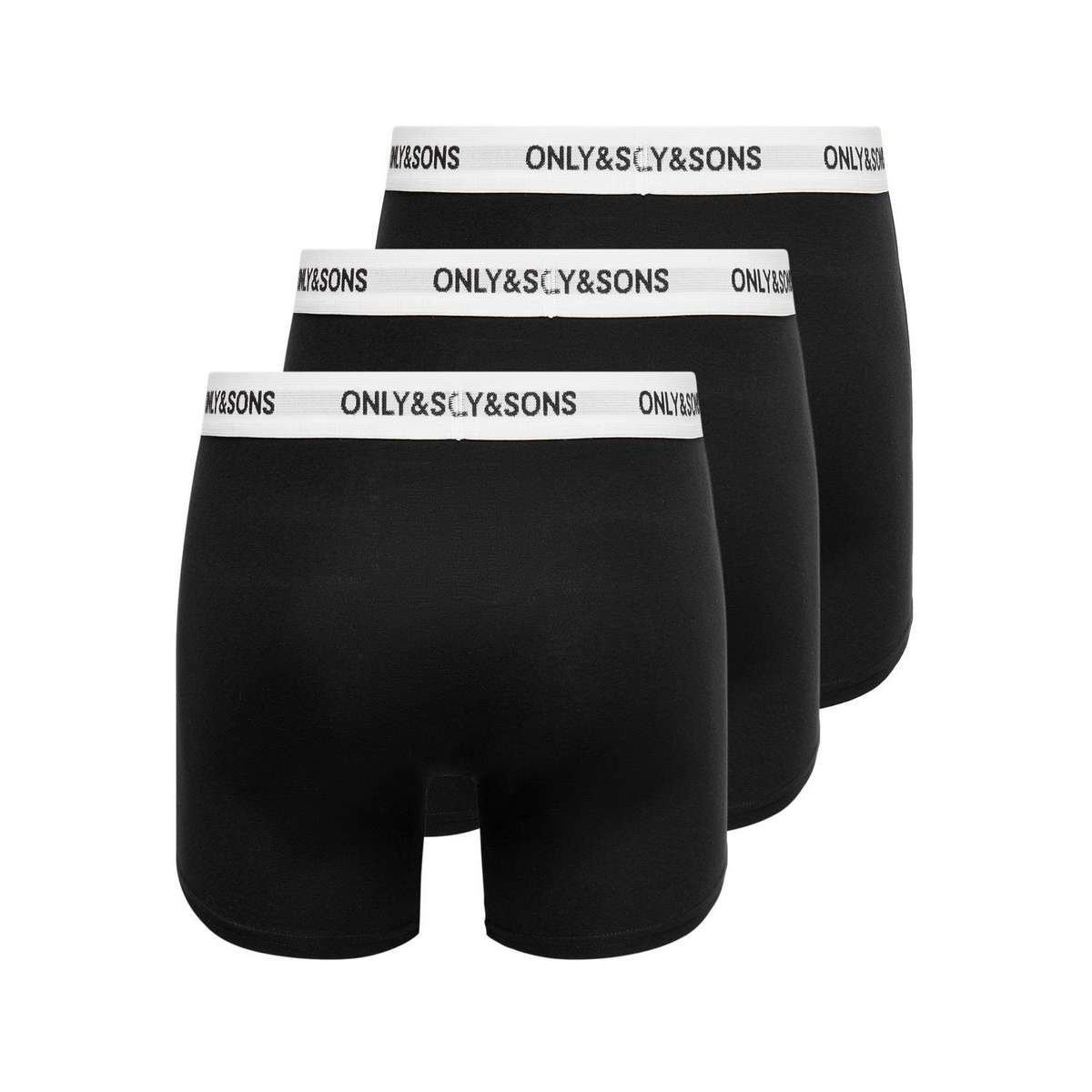 ONLY & SONS MEN΄S REGULAR FIT COTTON BOXER 3PACK BLACK / WHITE - Μαύρο / Λευκό - XXL