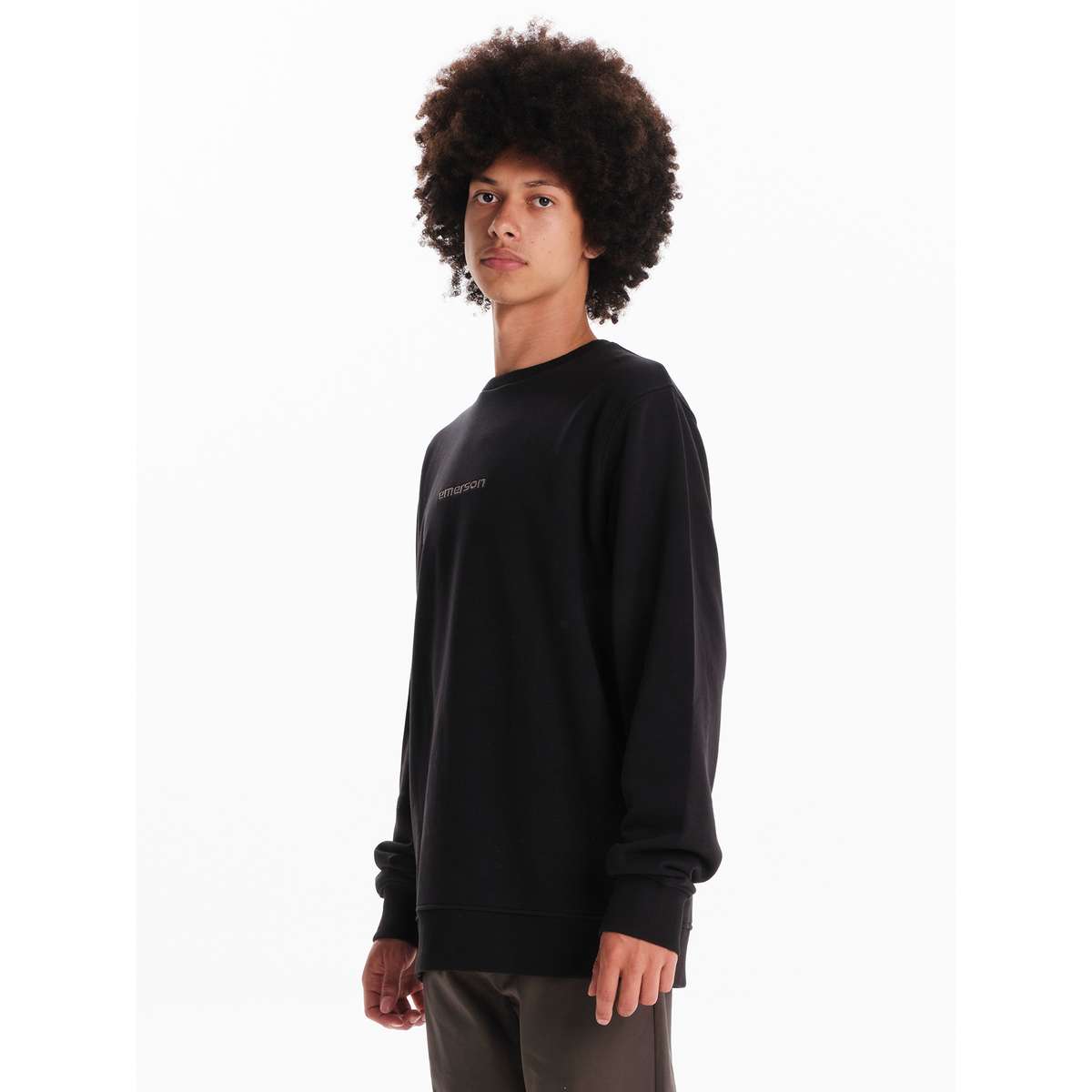EMERSON MEN’S REGULAR FIT COTTON CLASSIC CREW NECK BLACK
