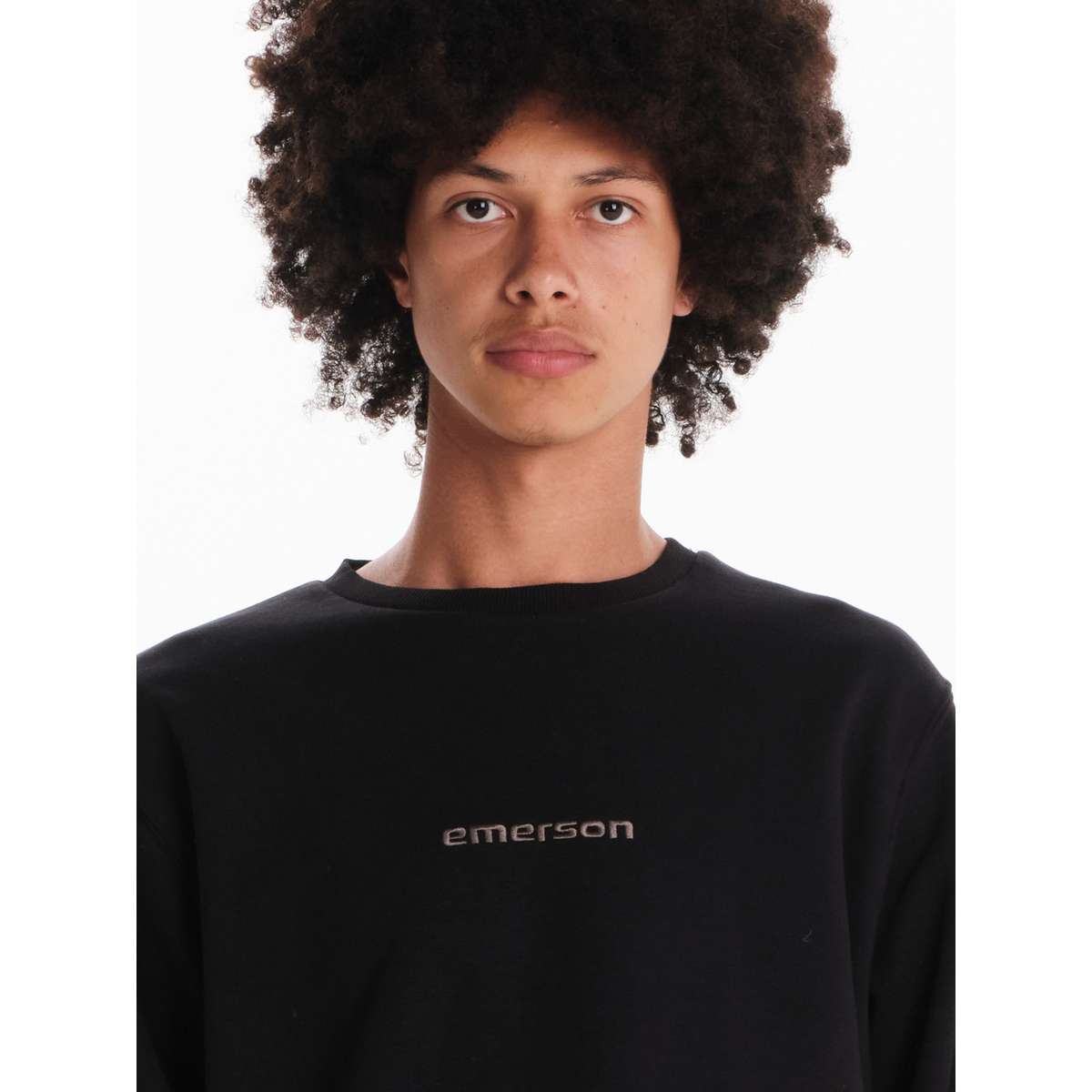 EMERSON MEN’S REGULAR FIT COTTON CLASSIC CREW NECK BLACK