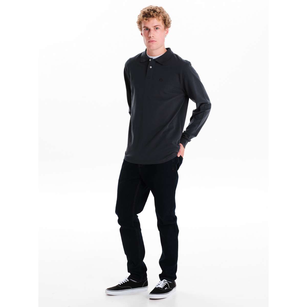 EMERSON MEN΄S REGULAR FIT COTTON LONGSLEEVES POLO NAVY BLUE