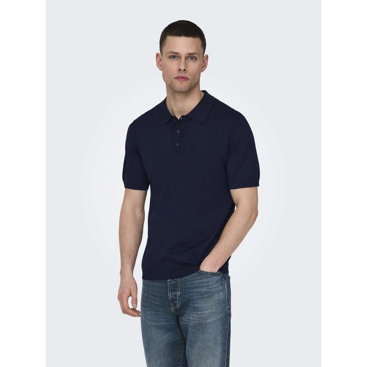 ONLY & SONS MEN΄S REGULAR FIT COTTON POLO KNIT 22022219 DARK NAVY