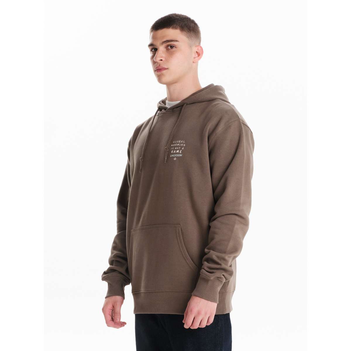 EMERSON MEN΄S REGULAR FIT COTTON LOGO SWEATSHIRT HOODIE 242.EM20.23 OLIVE GREEN