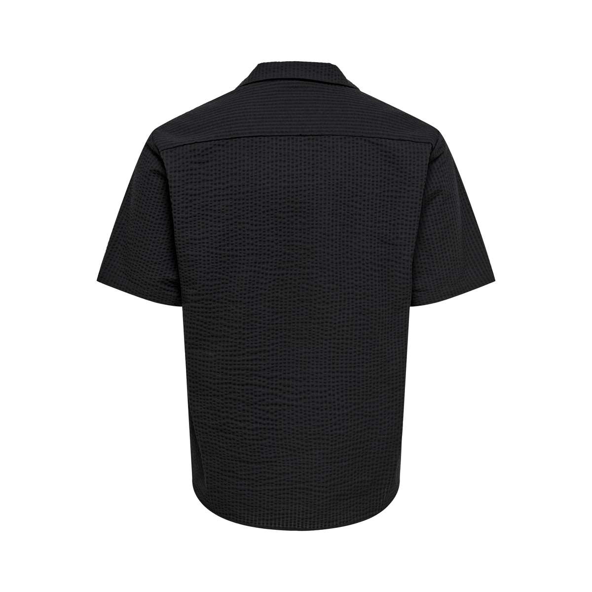 ONLY & SONS MEN΄S RELAXED FIT COTTON RESORT SEERS SHIRT 22030342 JET BLACK