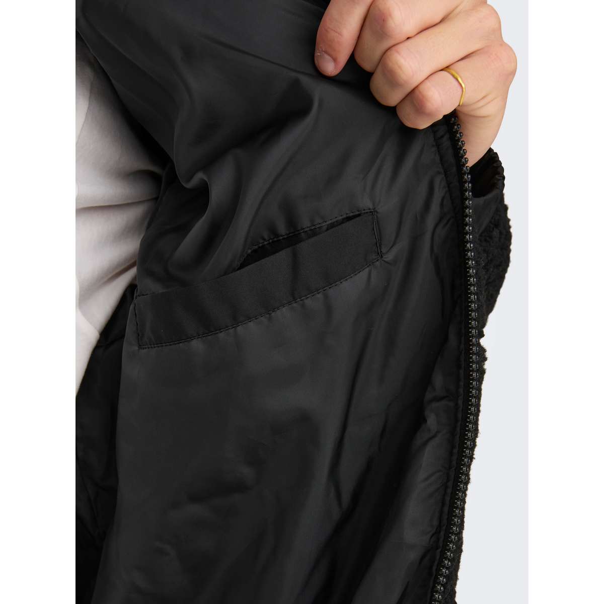 ONLY & SONS MEN΄S REGULAR FIT POLYESTER SHERPA MIX PUFFER JACKET 22030456 BLACK - Μαύρο - XXL