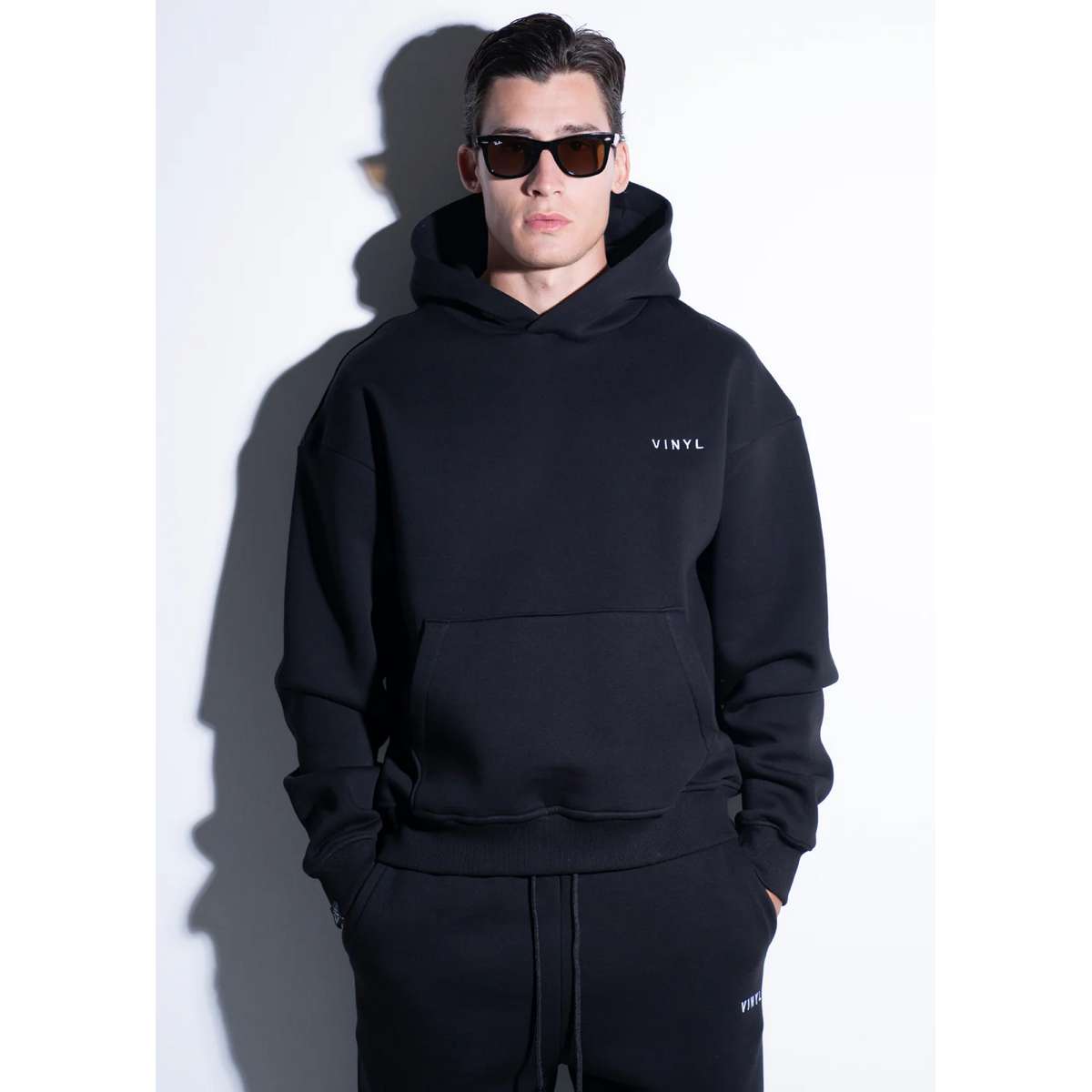 VINYL ART CLOTHING MEN΄S REGULAR FIT COTTON NEEDLECRAFT LOGO HOODIE BLACK