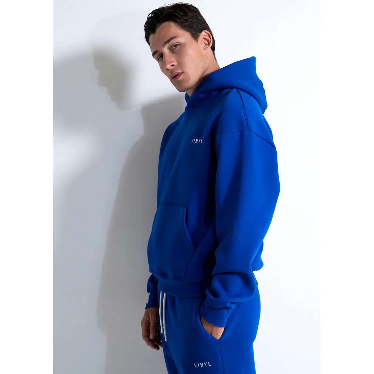 VINYL ART CLOTHING MEN΄S REGULAR FIT COTTON NEEDLECRAFT LOGO HOODIE BLUE