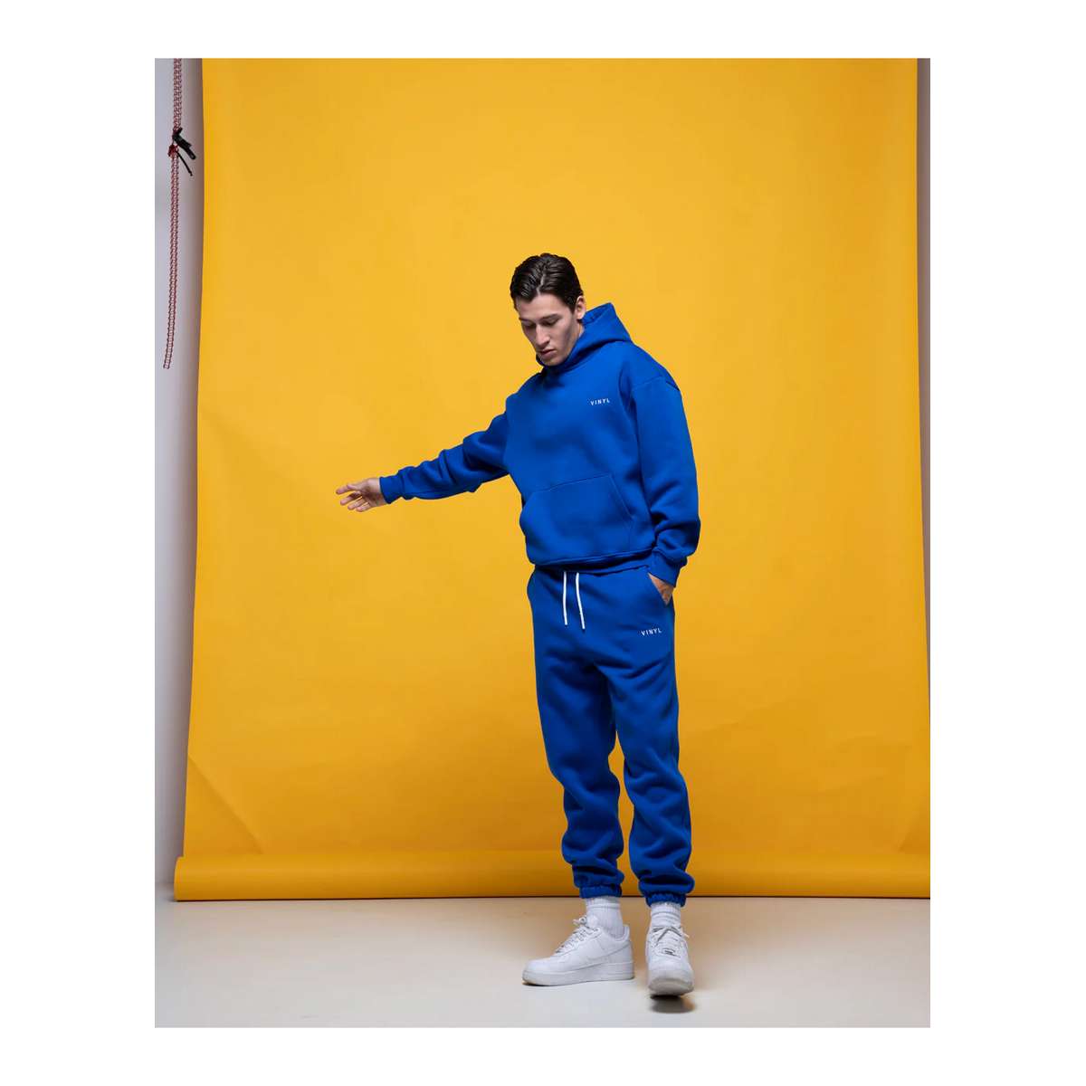 VINYL ART CLOTHING MEN΄S REGULAR FIT COTTON NEEDLECRAFT LOGO SWEATPANTS BLUE